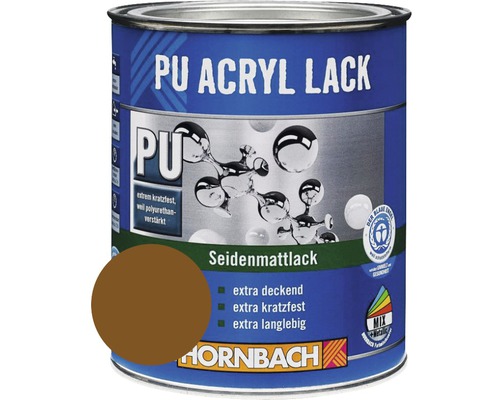 Laque couleur PU HORNBACH laque acrylique mate satinée RAL 8003 marron argile 375 ml
