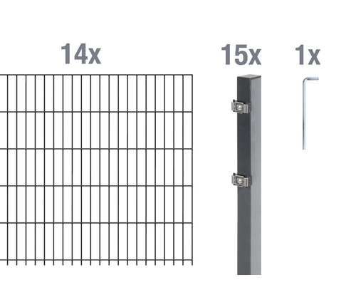 Kit de panneaux rigides double fil ALBERTS 6/5/6 2800 x 120 cm anthracite