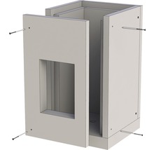 Montage d''un caisson avec vis et porte avec une découpe carrée
