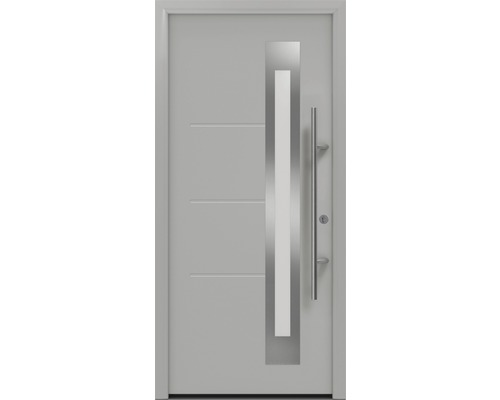 Haustür EcoStar ISOPRO Secur IPS 780S 1100 x 2100 mm Rechts RAL 9006 weißaluminium matt inkl. Beschlag-Set,Edelstahl Stangengriff,Sicherheitsprofilzylinder mit 5 Schlüsseln-0