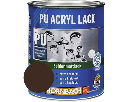 Laque couleur PU HORNBACH laque acrylique mate satinée RAL 8017 marron chocolat 750 ml-0