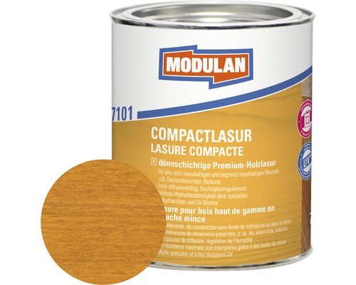 Lasure compacte Modulan mélèze 750 ml Boîte de lasure compacte Modulan avec exemple de couleur