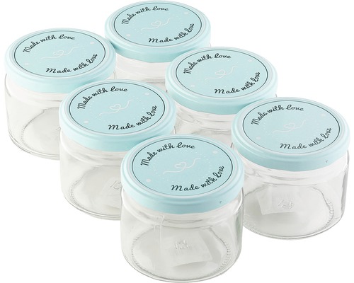 Six bocaux de conservation avec couvercle