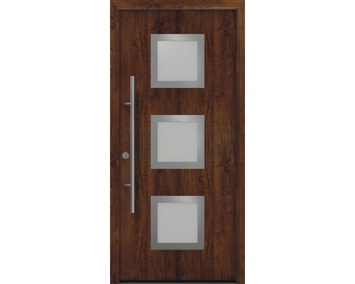 Haustür EcoStar ISOPRO Secur IPS 810S 1100 x 2100 mm Links dark oak inkl. Beschlag-Set,Edelstahl Stangengriff,Sicherheitsprofilzylinder mit 5 Schlüsseln-0