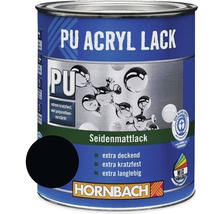 Laque couleur PU HORNBACH laque acrylique mate satinée RAL 9005 noir foncé 2 l-thumb-0