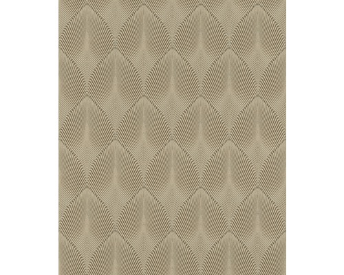 Papier peint intissé 535822 Yucatan graphique or Papier peint avec motif graphique en éventail
