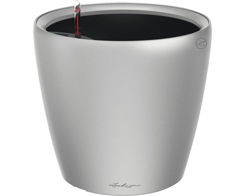 Pot de fleurs Lechuza Classico LS Ø 43 x H 40 cm argent avec système d'arrosage de la terre avec insert pour plantes substrat indicateur de niveau d'eau Pot de fleurs Lechuza Classico LS Ø 43 x H 40 cm argent avec système d'arrosage de la terre avec insert pour plantes substrat indicateur de niveau d'eau