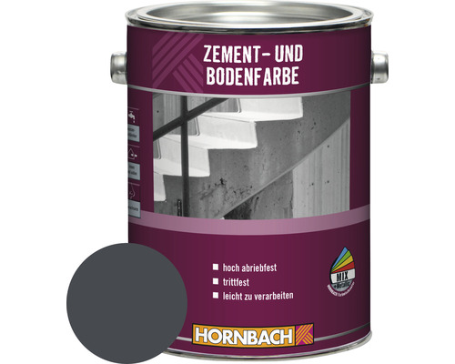 Peinture pour ciment HORNBACH peinture pour sol RAL 7016 gris anthracite 2,5 l