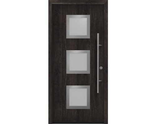 Haustür EcoStar ISOPRO Secur IPS 810S 1100 x 2100 mm Rechts night oak inkl. Beschlag-Set,Edelstahl Stangengriff,Sicherheitsprofilzylinder mit 5 Schlüsseln-0