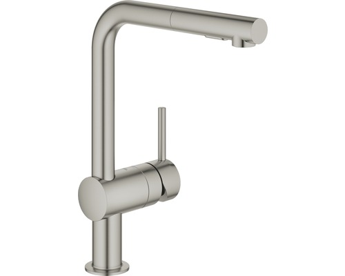 GROHE Küchenarmatur mit Handbrause MINTA hard graphite gebürstet 30274AL0