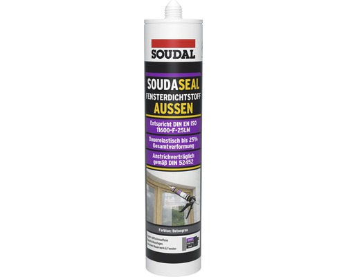 Matériau d'étanchéité pour fenêtres Soudal Soudaseal extérieur gris béton 290 ml