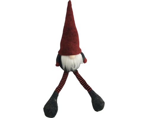 Figurine décorative Lafiora gnome assis h 40 cm rouge