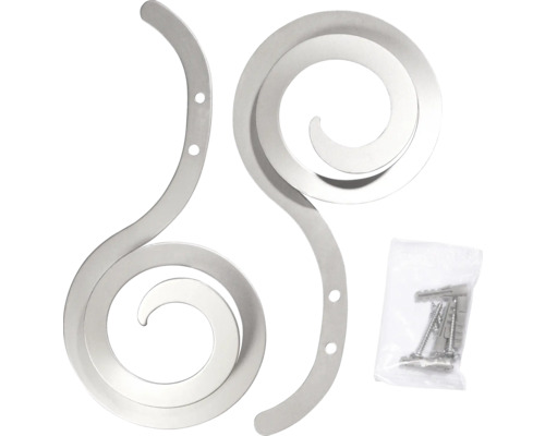 Deux supports de jardinière en spirale métallique avec vis pour montage mural