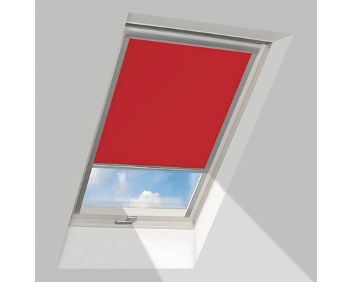 Verdunkelungsrollo FAKRO rot manuell ARF 66x118 cm (04) Dachfenster mit rotem Rollo