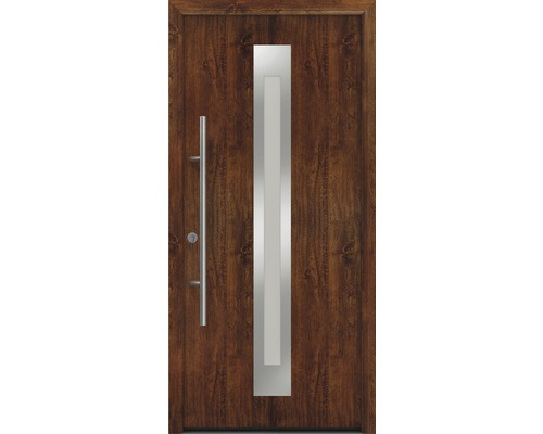 Haustür EcoStar ISOPRO Secur IPS 770S 1100 x 2100 mm Links dark oak inkl. Beschlag-Set,Edelstahl Stangengriff,Sicherheitsprofilzylinder mit 5 Schlüsseln