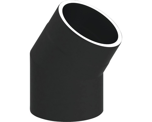 Équerre Jeremias Iso-Line avec isolation de 15 mm 30° sans porte Ø150 mm noir Coude de tuyau avec un angle de 45 degrés