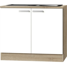 Meuble bas de cuisine avec deux portes et évier