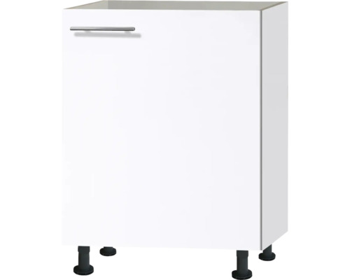 Meuble sous-évier Optifit Bengt932 60 x 58,4 x 87 cm façade blanc mat corps blanc