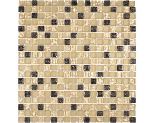 Mosaïque de verre avec pierre naturelle XCM M960 beige, 30,5x32,5 cm