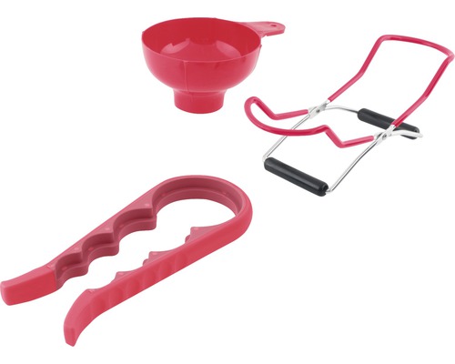 Kit de base pour conserves avec ouvre-couvercle, entonnoir et pince à bocaux Accessoires pour conserves comprenant un entonnoir, un lève-bocal et un ouvre-couvercle