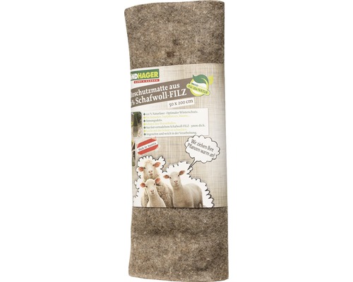 Tapis en feutre de laine de mouton Windhager 0,5x2 m gris