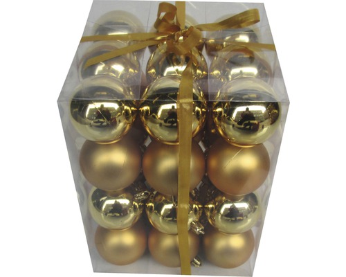 36er Pack Lafiora Weihnachtsbaumkugeln Ø 6 cm gold