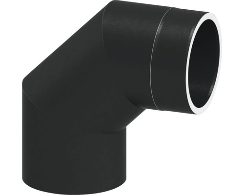 Équerre Jeremias Iso-Line avec isolation de 15 mm 90° sans porte Ø150 mm noir Coude en plastique noir pour tuyaux
