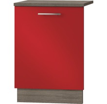 Façade pour lave-vaisselle encastré Façade pour lave-vaisselle avec plinthe et plan de travail Optifit Imola289 59,6 x 1,6 x 70 cm façade rouge brillant-thumb-0