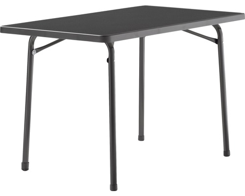 Gartentisch Sieger 220/G 115 x 70 cm grau Gestell aus Stahl in eisengrau, Gartentischplatte aus Mecalit®-Pro in anthrazit Rechteckiger Klapptisch mit Metallbeinen