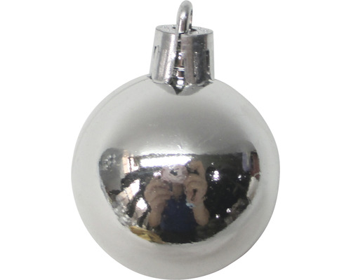 Boule de Noël argentée avec suspension