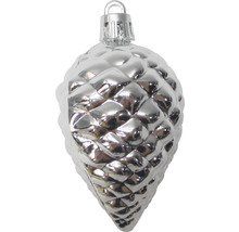 Décoration de sapin de Noël argentée en forme de pomme de pin