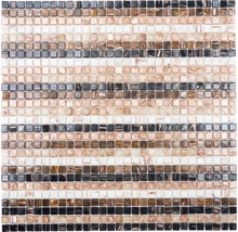 Mosaïque avec des pierres carrées en motif rayé