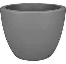 Pot de fleurs gris avec une forme arrondie