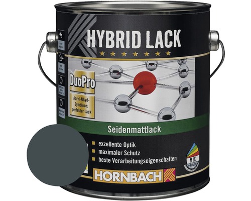 Laque couleur hybride HORNBACH laque pour meuble mate satinée RAL 7016 gris anthracite 2 l