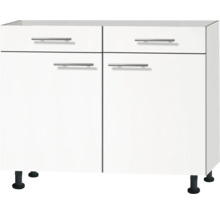 Meuble bas avec tiroir et porte pivotante Optifit Bengt932 100 x 58,4 x 87 cm façade blanc mat corps blanc-thumb-0