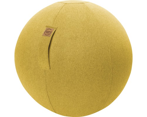 Ballon-siège ballon de gymnastique Sitting Ball à gonfler avec une pompe Felt moutarde Ø 65 cm