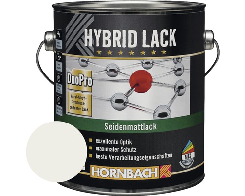 Laque couleur hybride HORNBACH laque pour meuble mate satinée RAL 7035 gris clair 2 l