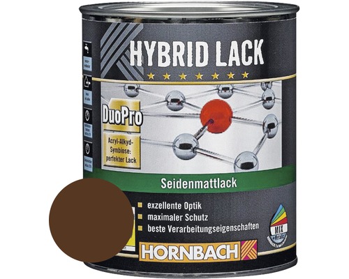 Laque couleur hybride HORNBACH laque pour meuble mate satinée RAL 8011 noisette 750 ml