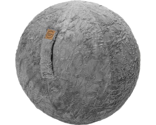 Ballon-siège ballon de gymnastique Sitting Ball à gonfler avec une pompe Fluffy gris moyen Ø 65 cm