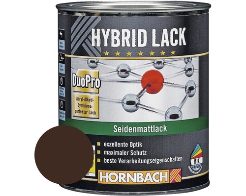 Laque couleur hybride HORNBACH laque pour meuble mate satinée RAL 8017 marron chocolat 750 ml