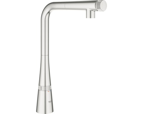 GROHE Küchenarmatur mit Handbrause ZEDRA SMARTCONTROL supersteel matt 31593DC2 Grohe Waschtischarmatur mit hohem Auslauf