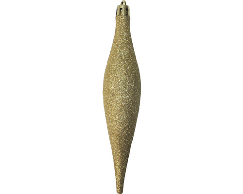 Flèche de sapin de Noël dorée et scintillante en forme de goutte