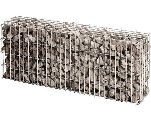 Gabion prêt à l'emploi 100 x 50 x 50 cm rempli de pierres pour gabions Grigio Occhialino 70-120 mm