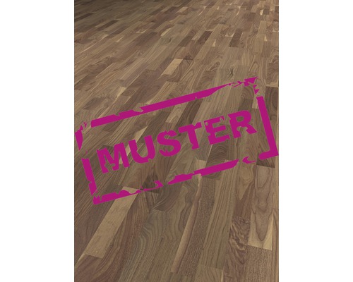 Handmuster zu Ter hürne Parkett ausdruckstark Nussbaum Schiffsboden 1182 x 200 x 11 mm Muster eines Holzfußbodens