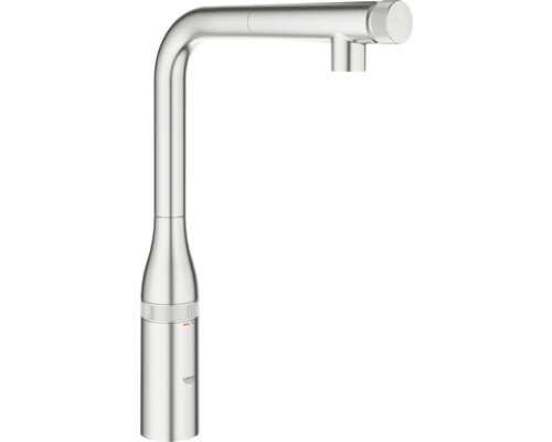 Robinet de cuisine avec douchette GROHE Essence SmartControl supersteel mat 31615DC0