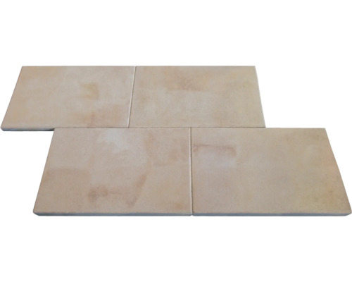 Dalle pour terrasses en béton iStone Basic ocre jaune rosé 60x40x4 cm Composition de quatre carreaux de sol rectangulaires