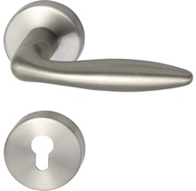 Poignée de porte en acier inoxydable avec rosette de clé
