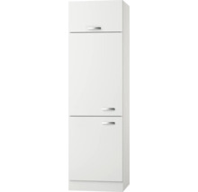 Meuble pour réfrigérateur encastrable 88 Optifit Lagos286 60 x 57,1 x 206,8 cm façade blanc brillant corps blanc butée réversible-thumb-0