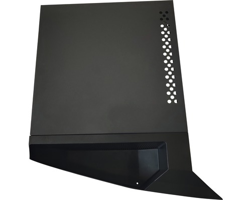 Pièce de boîtier d''ordinateur noire avec perforations pour une meilleure ventilation