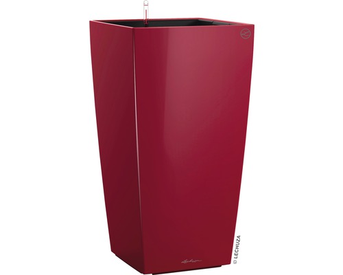 Pflanzvase Lechuza Cubico 30 Komplettset H 56 cm rot inkl. Erdbewässerungsystem Pflanzeinsatz Substrat Wasserstandsanzeiger